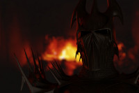 Schwarzmetall Kaiser bei Flammen
