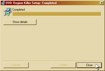 DVD Region Killer Setup Completed