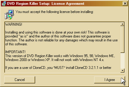DVD Region Killer Licence Agreement