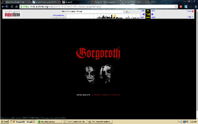 Gorgoroth landing page 14. July 2008